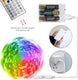 Battery Powered LED Strip Lights 13.2Ft, LED Lights Battery Operated Color Changing Music Sync App Remote Control RGB USB Led for TV, Party, Room Decoration