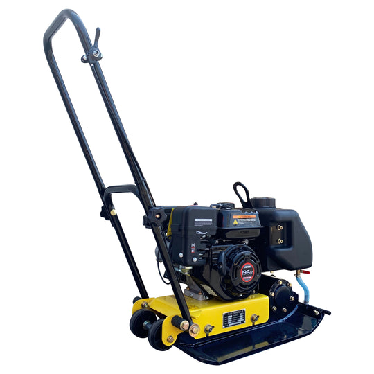 Walk behind Vibratory Plate Compactor W/ Water Tank Heavy Duty Large Plate 6.5Hp