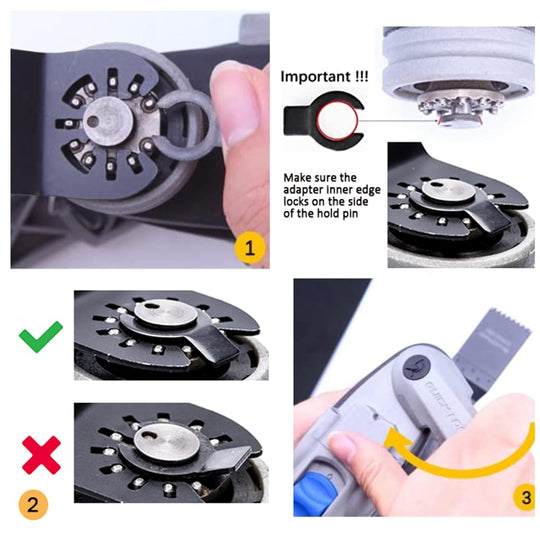 Carbide Oscillating Tool Blades, Multitool Blades Heary Duty for Hard Material, Metal, Nails. Bolts. Screws, 3-Pack