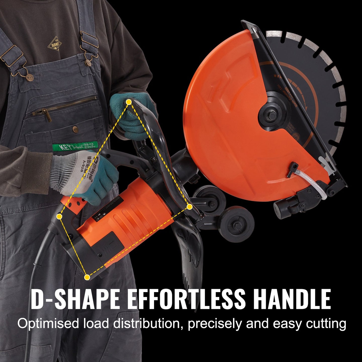 Uimoso 14'' Electric Concrete Saw Wet/Dry Saw Cutter with Water Pump and Blade