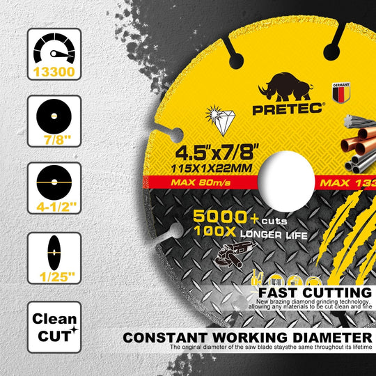 4/4.5Inch Diamond Cutting Wheel Wet Dry Cutting Saw Blade/Disc Grinder Wheel