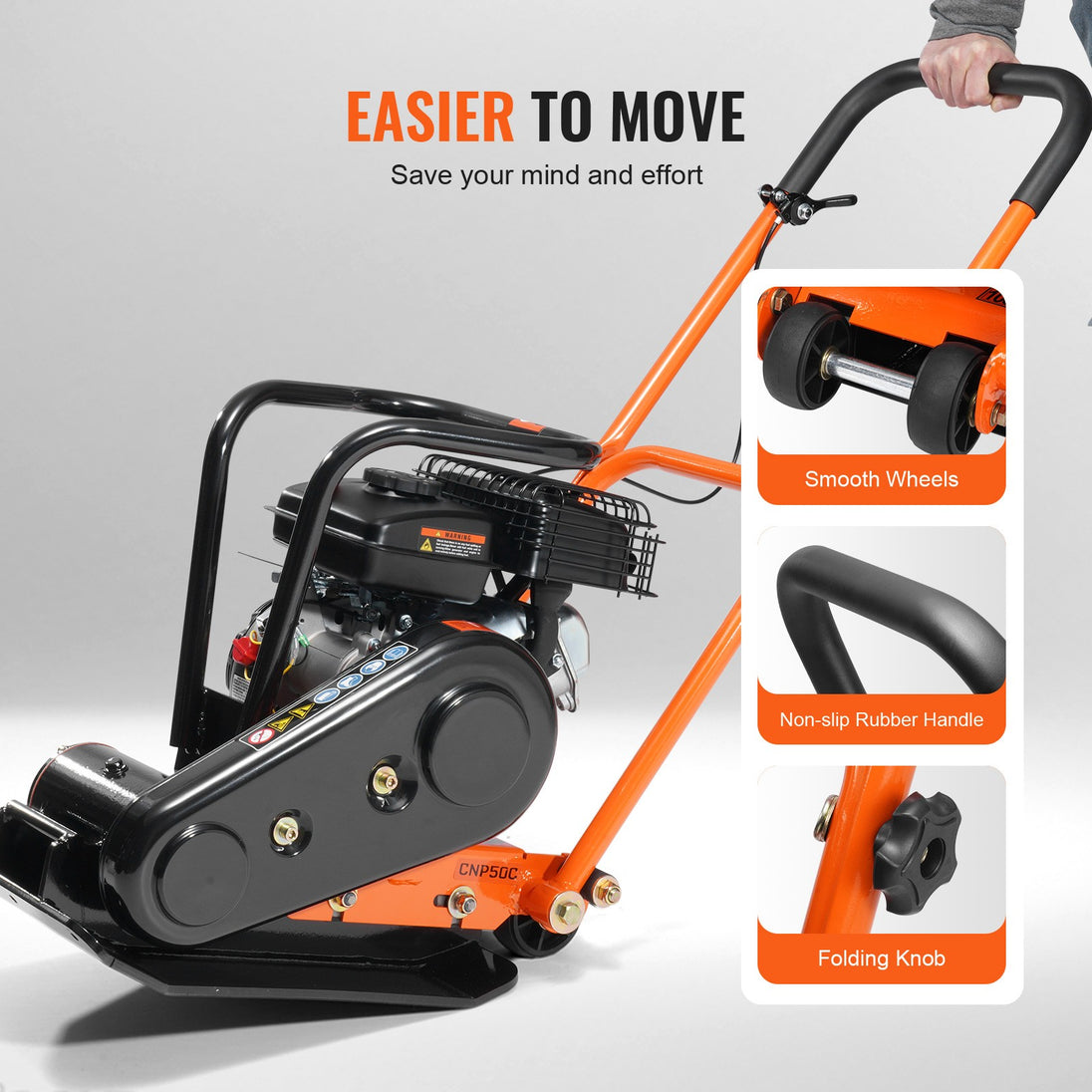 Uimoso Walk-Behind Vibratory Plate Compactor Rammer 2.8HP 78.5Cc EPA Soil Tamper