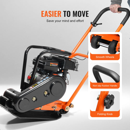 Uimoso Walk-Behind Vibratory Plate Compactor Rammer 2.8HP 78.5Cc EPA Soil Tamper
