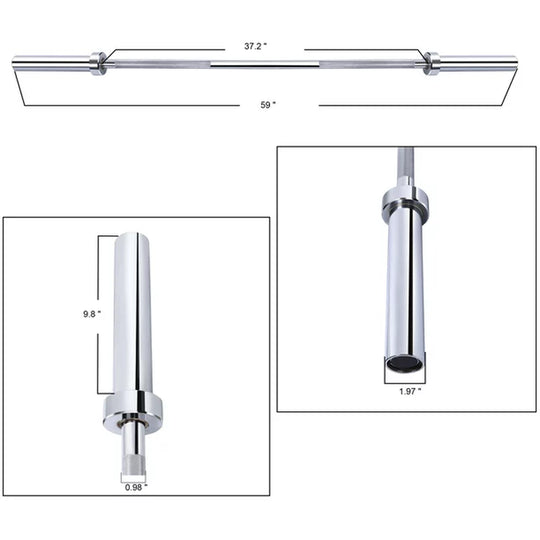 Olympic Barbell 7FT 6FT 5FT 2 Inch Gym Fitness Training Zinc Lifting Weight Bar